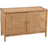 J-Line Ozara Rotan kast - 2 deuren - hout - naturel - woonaccessoires