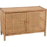 J-Line Ozara Rotan kast - 2 deuren - hout - naturel - woonaccessoires