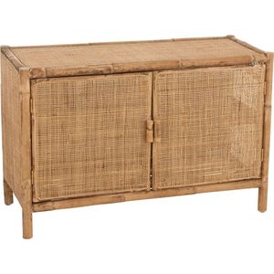 J-Line Ozara Rotan kast - 2 deuren - hout - naturel