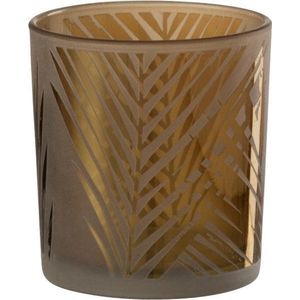 J-Line Theelichthouder Safari Glas Beige Small