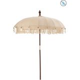 J-Line parasol Kwastjes/Schelpen - hout - beige/donkerbruin - large