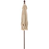 J-Line parasol Kwastjes/Schelpen - hout - beige/donkerbruin - large