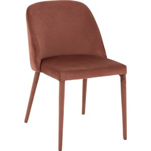 J-Line stoel Charlotte - textiel/metaal - antiek roze - 2 stuks