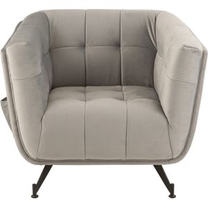J-Line zetel Lounge - 1 pers - textiel/metaal - lichtgrijs
