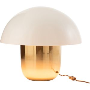 J-Line Tafellamp Paddenstoel Ijzer Wit-Goud Large