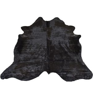 J-Line tapijt Koeienvel - leer - zwart