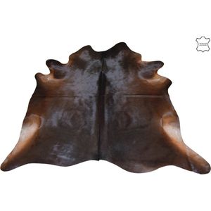 J-Line tapijt Koeienvel - leer - donkerbruin