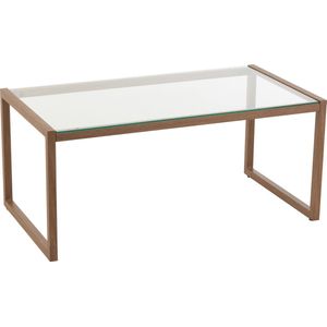 J-Line salontafel Rond - metaal/glas - donkerbruin