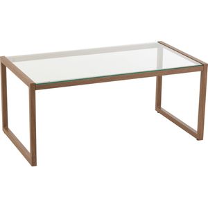 Salon tafel rond metaal/glas donker bruin