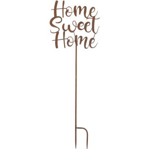 J-Line decoratie Tuin 'Home Sweet Home' - ijzer - roest - 4 stuks