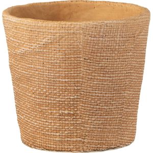 J-Line bloempot Bistro - cement - naturel - Ø 16.5 cm - 2 stuks