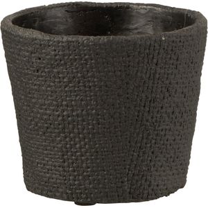J-Line bloempot Bar - cement - zwart - small - Ø 12.5 cm
