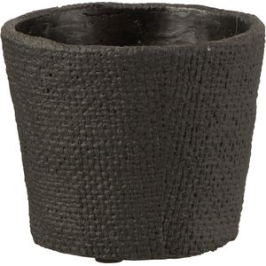 J-Line Bloempot Bar voor binnen - cement - zwart - small - Ø 12.5 cm - woonaccessoires