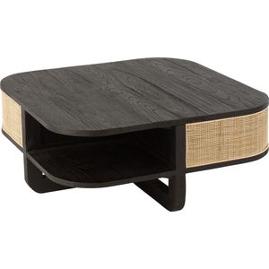 J-Line salontafel Molly - exotiek hout/rotan - zwart