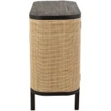 J-Line Molly Rotan kast - 2 deuren - hout - zwart - woonaccessoires