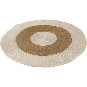 Safaary - J-Line Tapijt Rond Zeegras Wit Naturel Large - 197x197 CM