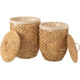J-Line Set Van 2 Wasmanden - Water Hyacint - Natuurlijk