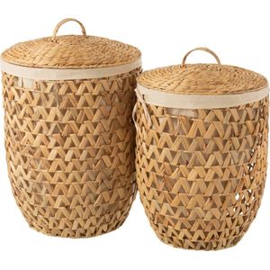 J-Line Set Van 2 Wasmanden - Water Hyacint - Natuurlijk