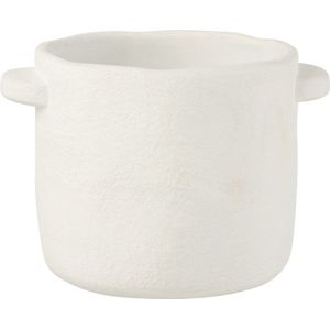 J-Line bloempot Gustave voor binnen - cement - wit - large - Ø 20 cm
