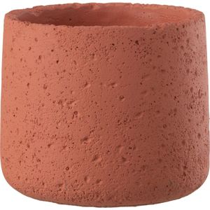 J-Line bloempot Potine - cement - terracotta - medium - Ø 14.00 cm - 2 stuks