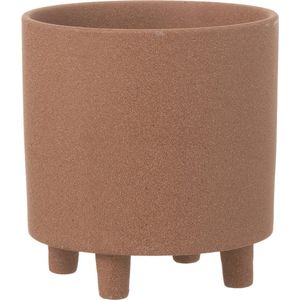 J-Line - Thibault - Keramische Bloempot - Bruin - Medium - Ø 20.5 cm