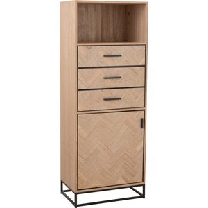 J-Line kast Hoog Zigzag kast - hout|metaal - naturel|zwart