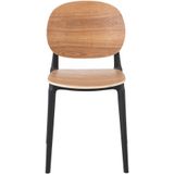 J-Line stoel Basic - polyester/kunststof - naturel - 2 stuks