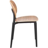J-Line stoel Basic - polyester/kunststof - naturel - 2 stuks