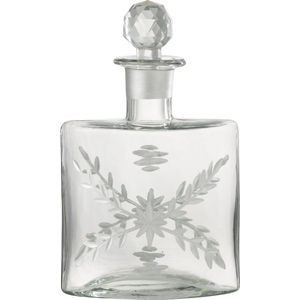 J-Line karaf Chloe Ovaal - glas - transparant/zilver