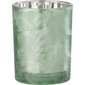 J-Line windlicht Boom - glas - groen|zilver - small