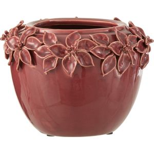 J-Line bloempot Bloem - keramiek - roze - large - Ø 22.5 cm
