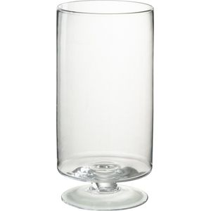 J-Line windlicht Op Voet - kaarshouder - glas - transparant - medium