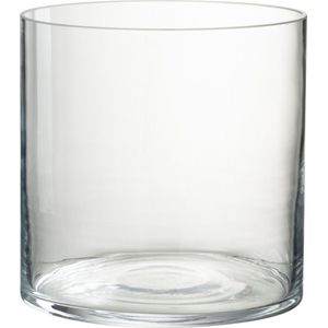 J-Line windlicht Rond - kaarshouder - glas - transparant - small
