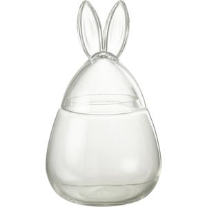 J-Line voorraadpot Konijn - glas - transparant - small - paasdecoratie