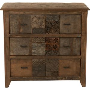 J-LINE KAST VINTAGE – GERECYCLED HOUT BRUIN