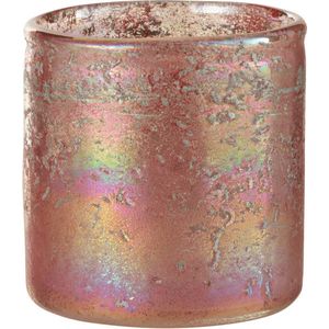 J-Line windlicht - glas - roze - small