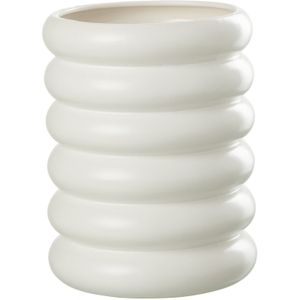 J-Line bloempot Boeien - porselein - wit - large - Ø 20.00 cm