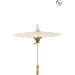 J-Line Parasol - katoen/hout - wit