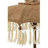 J-Line parasol Kwast + Voet - jute/hout - beige/wit - small