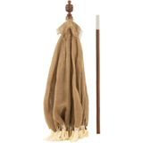 J-Line parasol Kwast - jute/hout - beige/wit - large