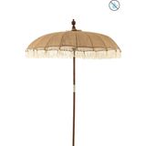 J-Line parasol Kwast - jute/hout - beige/wit - large