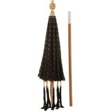 J-Line parasol Kwast - katoen - hout - zwart - large