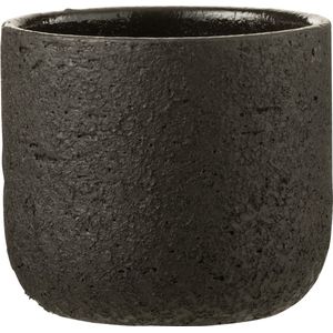 J-Line bloempot Ruw - keramiek - zwart - medium - Ø 18.50 cm