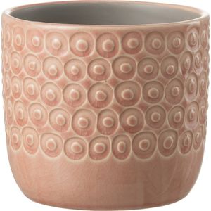 J-Line bloempot Bol - keramiek - roze - small - Ø 12.00 cm - 2 stuks