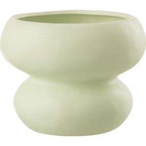 J-Line bloempot Cirkel - porselein - lichtgroen - Ø 19.5 cm