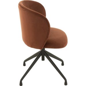 J-Line stoel Turn/Up/Down - fluweel - donkerbruin