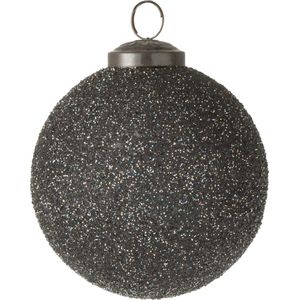 J-Line kerstbal Ornament Glitter - glas - paars - small - 4 stuks