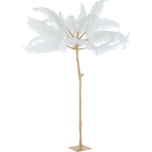 J-Line boom Pluimen - staal - goud/wit - large