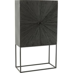 J-LINE KAST SHANIL - HOUT/IJZER - ZWART - INDUSTRIEEL DESIGN