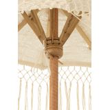 J-Line parasol Lang Franjes - hout - wit